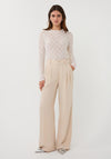 EsQualo High Waisted Wide Leg Trousers, Sand