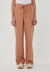 EsQualo Striped Casual Wide Leg Trousers, Tan