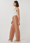 EsQualo Striped Casual Wide Leg Trousers, Tan