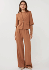 EsQualo Cropped With Button Closure Blazer, Tan