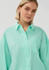 Esqualo Elastic Hem Cotton Shirt, Mint Green