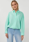 Esqualo Elastic Hem Cotton Shirt, Mint Green
