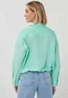 Esqualo Elastic Hem Cotton Shirt, Mint Green