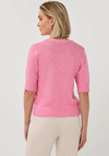 Esqualo Sequin Short Sleeve Knit Sweater, Pink