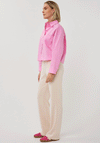 Esqualo Button up Cropped Shirt, Pink