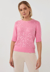 Esqualo Sequin Short Sleeve Knit Sweater, Pink