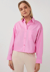 Esqualo Button up Cropped Shirt, Pink