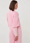 EsQualo Puffed Cropped Sleeve Blazer, Pink