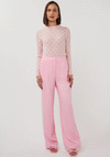 Esqualo Wide Leg Twill Trousers, Light Pink
