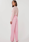 Esqualo Wide Leg Twill Trousers, Light Pink