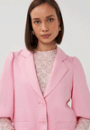 EsQualo Puffed Cropped Sleeve Blazer, Pink