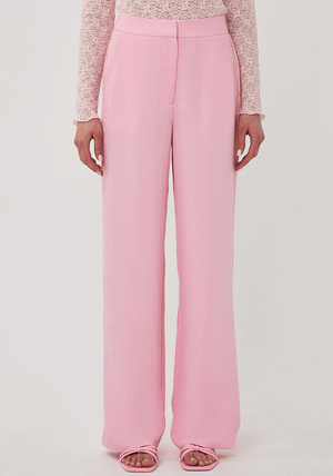 Esqualo Wide Leg Twill Trousers, Light Pink