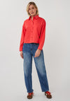 EsQualo Button Up Front Collared Shirt, Red