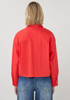 EsQualo Button Up Front Collared Shirt, Red