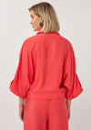 EsQualo Collared With Gold Button Detail Jacket, Coral
