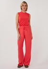 EsQualo Elasticated Waist Wide Leg Trousers, Coral