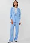 Esqualo Linen Wide Leg Striped Trousers, Blue