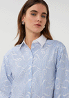 Esqualo Bow Striped Short Shirt, Blue