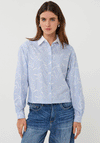 Esqualo Bow Striped Short Shirt, Blue