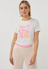 Esqualo Sequin Graphic Print T-Shirt, White