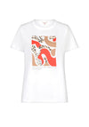 EsQualo Graphic Print With Sequin Detail, White