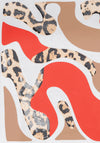 EsQualo Graphic Print With Sequin Detail, White