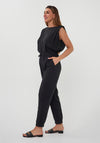 Esqualo High Neck Sleeveless Top, Black
