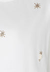 Esqualo Seashell and Beaded Detail Plain T-Shirt, White