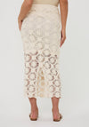 Esqualo Knitted Pencil Midi Skirt, Cream