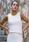 Esqualo Textured Vest, Cream