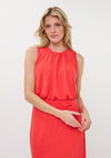 Esqualo High Neckline Midi Dress, Red