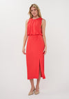 Esqualo High Neckline Midi Dress, Red