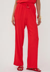 Esqualo Textured Wide Leg Trousers, Red