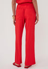 Esqualo Textured Wide Leg Trousers, Red