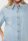 Esqualo Button-Down Denim Shirt, Light Blue