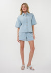 Esqualo Button-Down Denim Shirt, Light Blue
