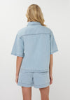 Esqualo Button-Down Denim Shirt, Light Blue