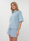 Esqualo Button-Down Denim Shirt, Light Blue