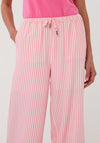Esqualo Striped Wid Leg Trousers, Pink and White