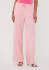 Esqualo Striped Wid Leg Trousers, Pink and White
