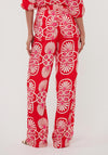 Esqualo Floral Print Wide Leg Trousers, Red Multi