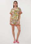 Esqualo Botanical Print Shorts, Green Multi