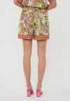 Esqualo Botanical Print Shorts, Green Multi