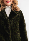 Etage Leopard Faux Fur Jacket, Green