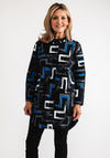 Ever Sassy Geometric Print Longline Shirt, Black