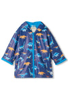 Hatley Mini Boy Colourful Dino Rain Jacket, Blue