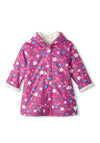 Hatley Mini Girl Tiny Flowers Sherpa Lined Rain Jacket, Pink