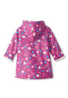 Hatley Mini Girl Tiny Flowers Sherpa Lined Rain Jacket, Pink