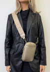 Zen Collection Pebbled Crossbody Phone Pouch, Metallic Taupe