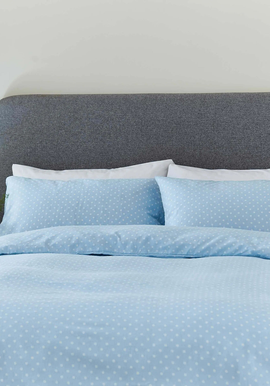 Helena Springfield Fable Brushed Polka Dot Duvet Cover Set, Blue